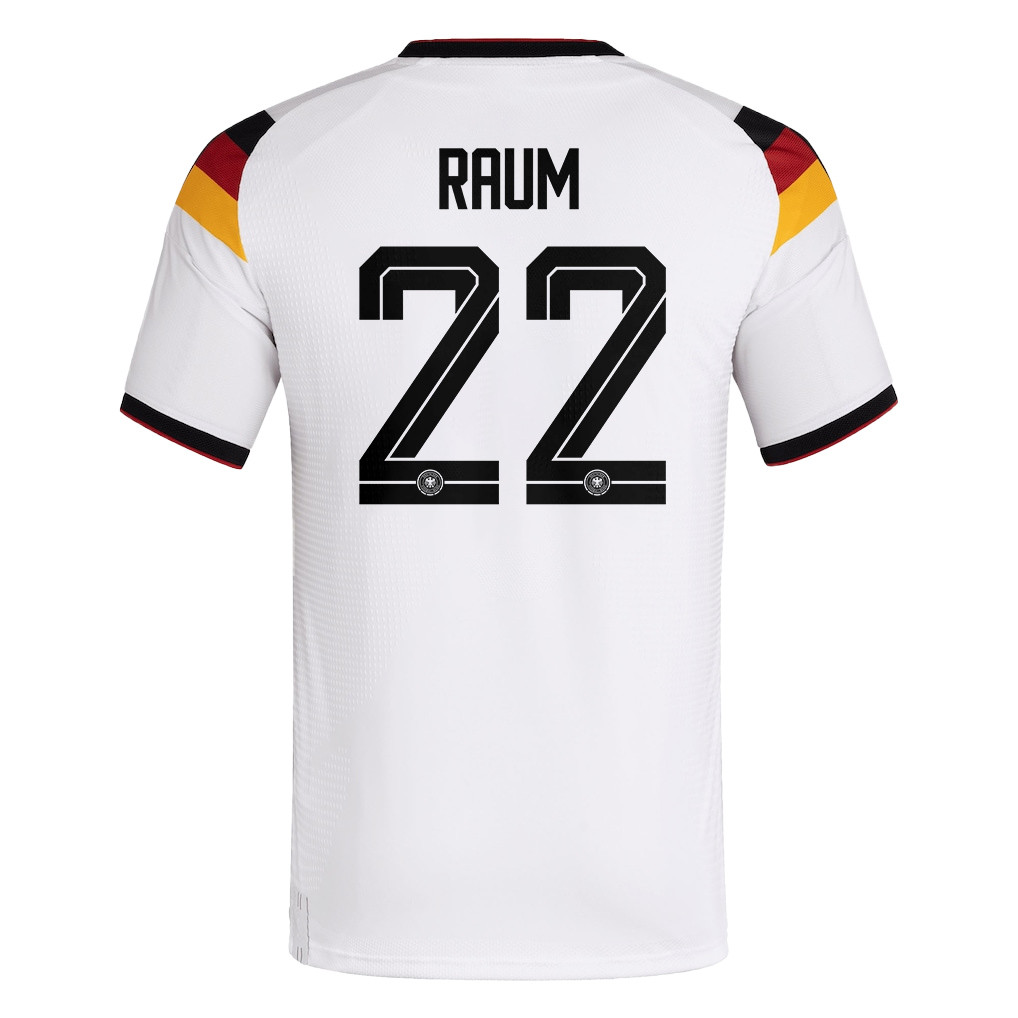David Raum 22 Germany National Team 2026 x World Cup Patch Home Jersey - White, Men - Jersey Teams