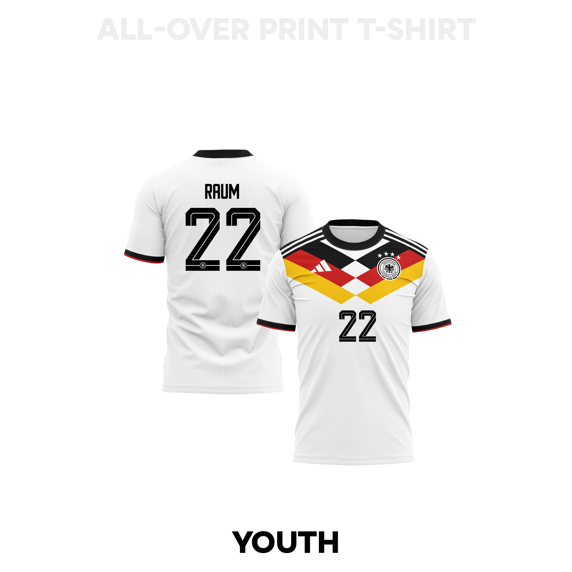David Raum 22 Youth Germany 2026 Home 3D T-shirt Fully Printed – White - Jersey Teams