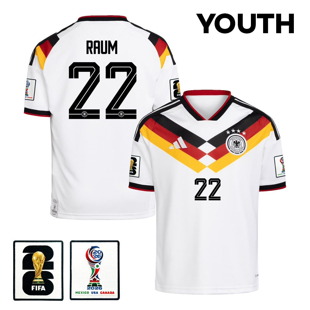 David Raum 22 Youth Germany National Team 2026 Home Jersey – White – Jersey Teams