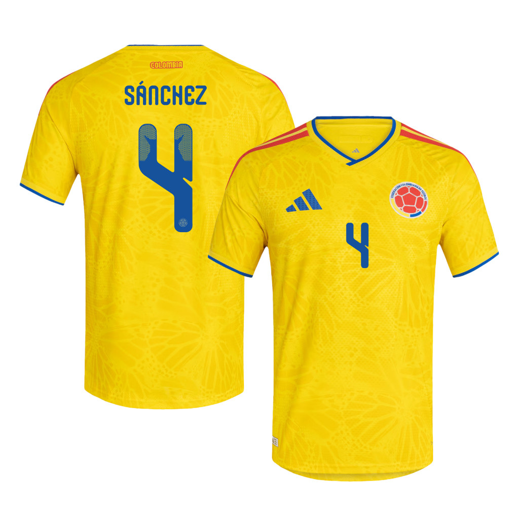 Davinson Sánchez 4 Colombia National Team 2026 Home Jersey - Yellow, Men - Jersey Teams