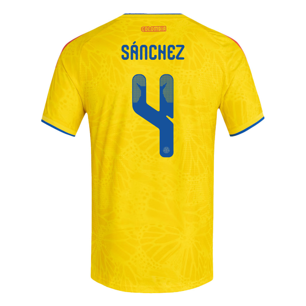 Davinson Sánchez 4 Colombia National Team 2026 x World Cup Patch Home Jersey - Yellow, Men - Jersey Teams