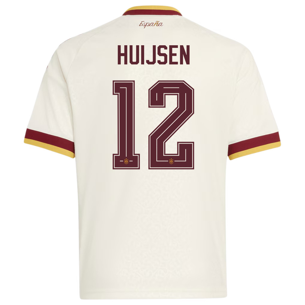 Dean Huijsen 12 Spain National Team 2026 Youth Away Jersey - White - Jersey Teams