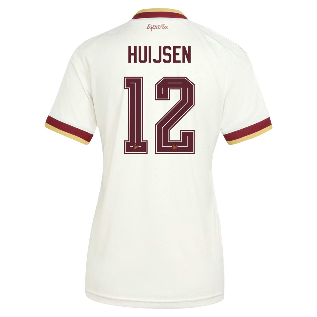 Dean Huijsen 12 Women's Spain National Team 2026 Away Jersey - White - Jersey Teams