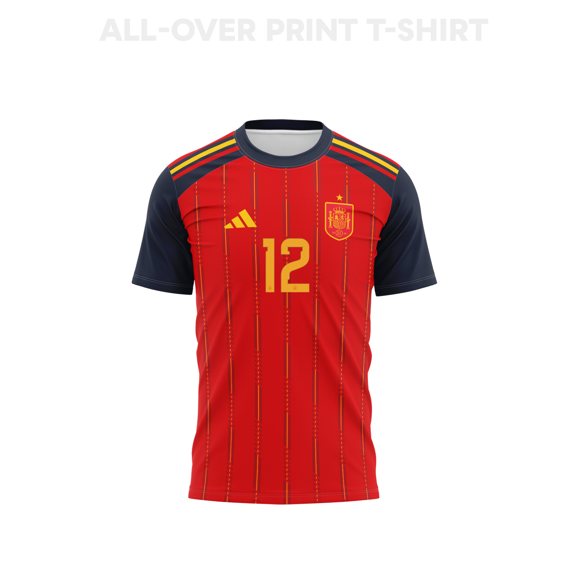 Dean Huijsen 12 Youth Spain 2026 Home 3D T-shirt Fully Printed – Red - Jersey Teams