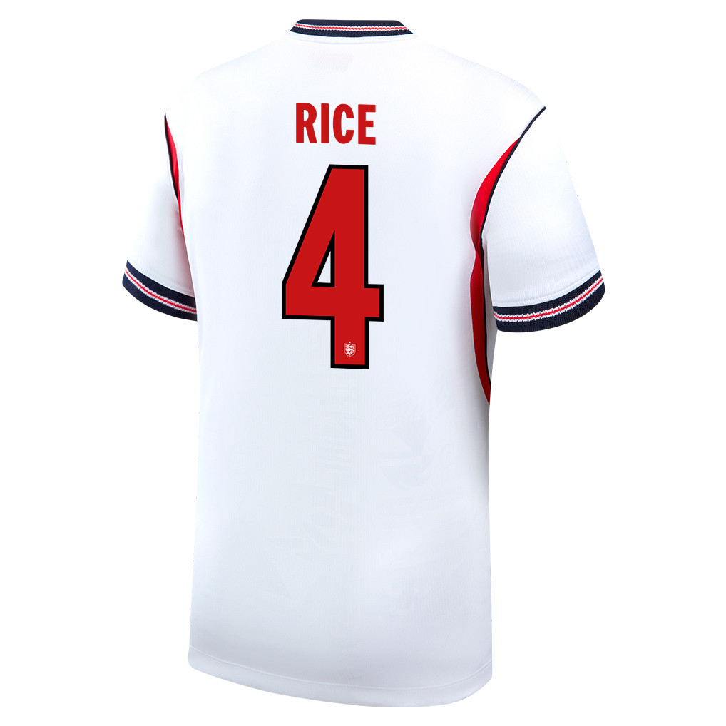 Declan Rice 4 England National Team 2026 x World Cup Patch Home Jersey - White, Men - Jersey Teams