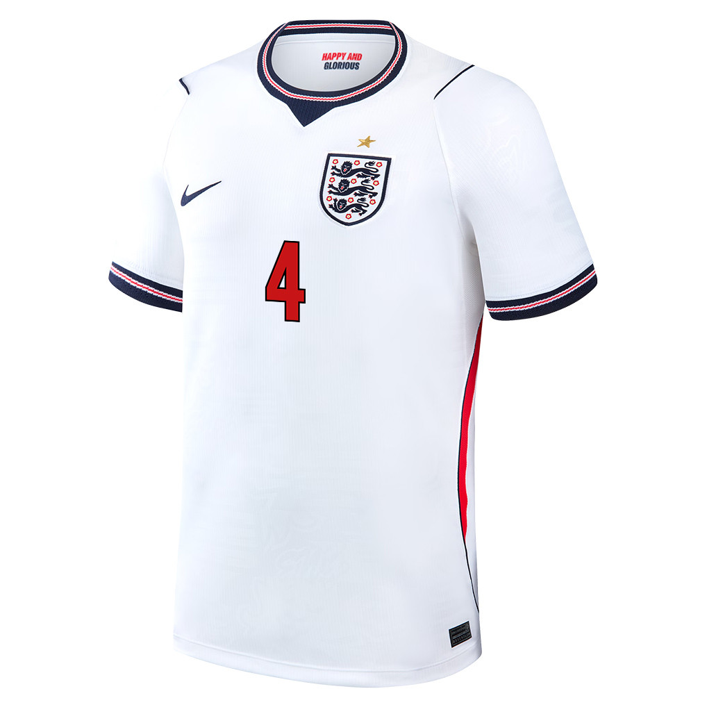 Declan Rice 4 England National Team 2026 x World Cup Patch Home Jersey – White, Men – Jersey Teams