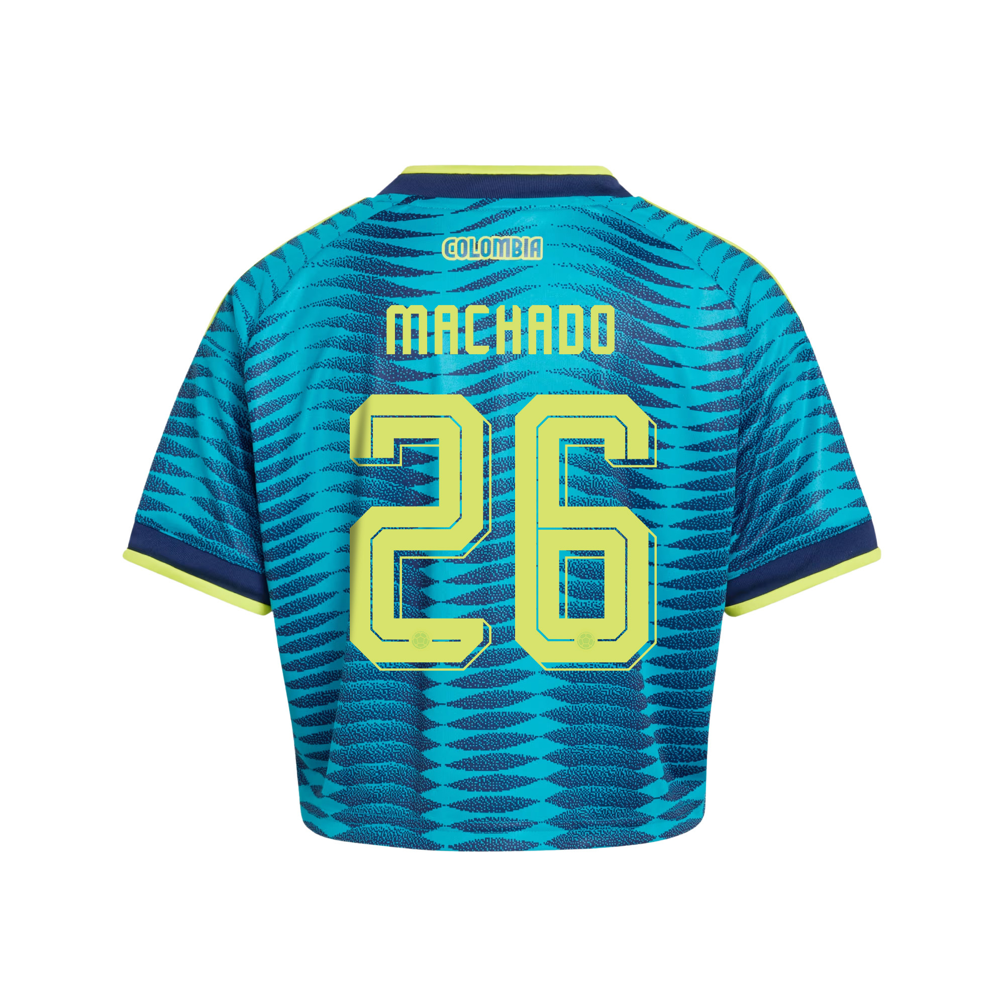Deiver Machado 26 Colombia 2026 Away Women’s Cropped Jersey - Turquoise - Jersey Teams