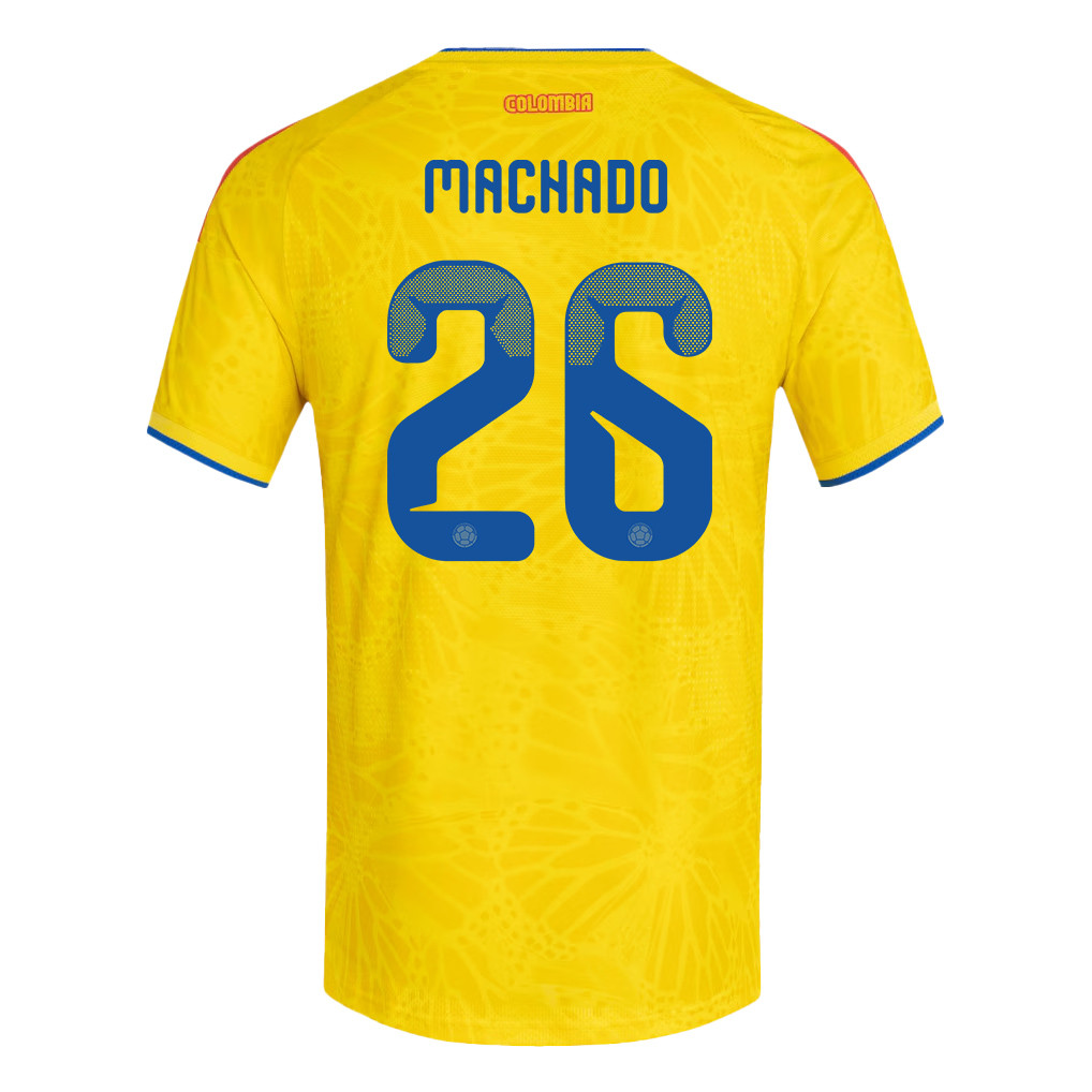 Deiver Machado 26 Colombia National Team 2026 Home Jersey - Yellow, Men - Jersey Teams