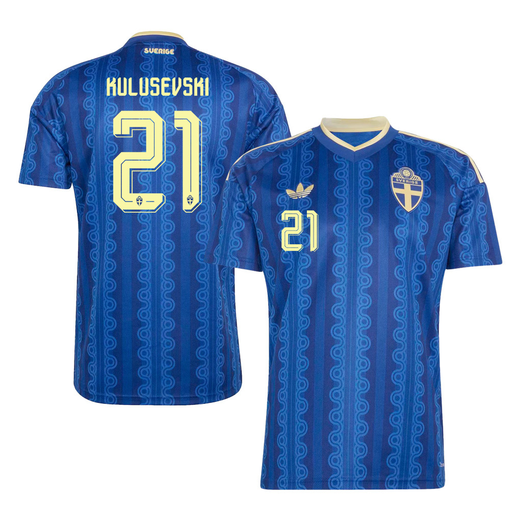 Dejan  Kulusevski 21 Sweden National Team 2026 Away Jersey - Blue, Men - Jersey Teams