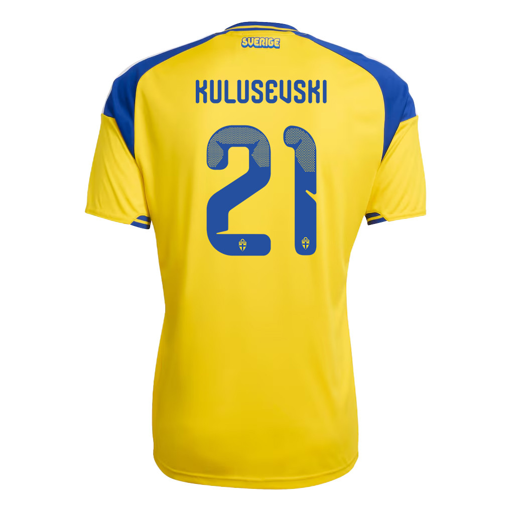 Dejan  Kulusevski 21 Sweden National Team 2026 Home Jersey - Yellow, Men - Jersey Teams