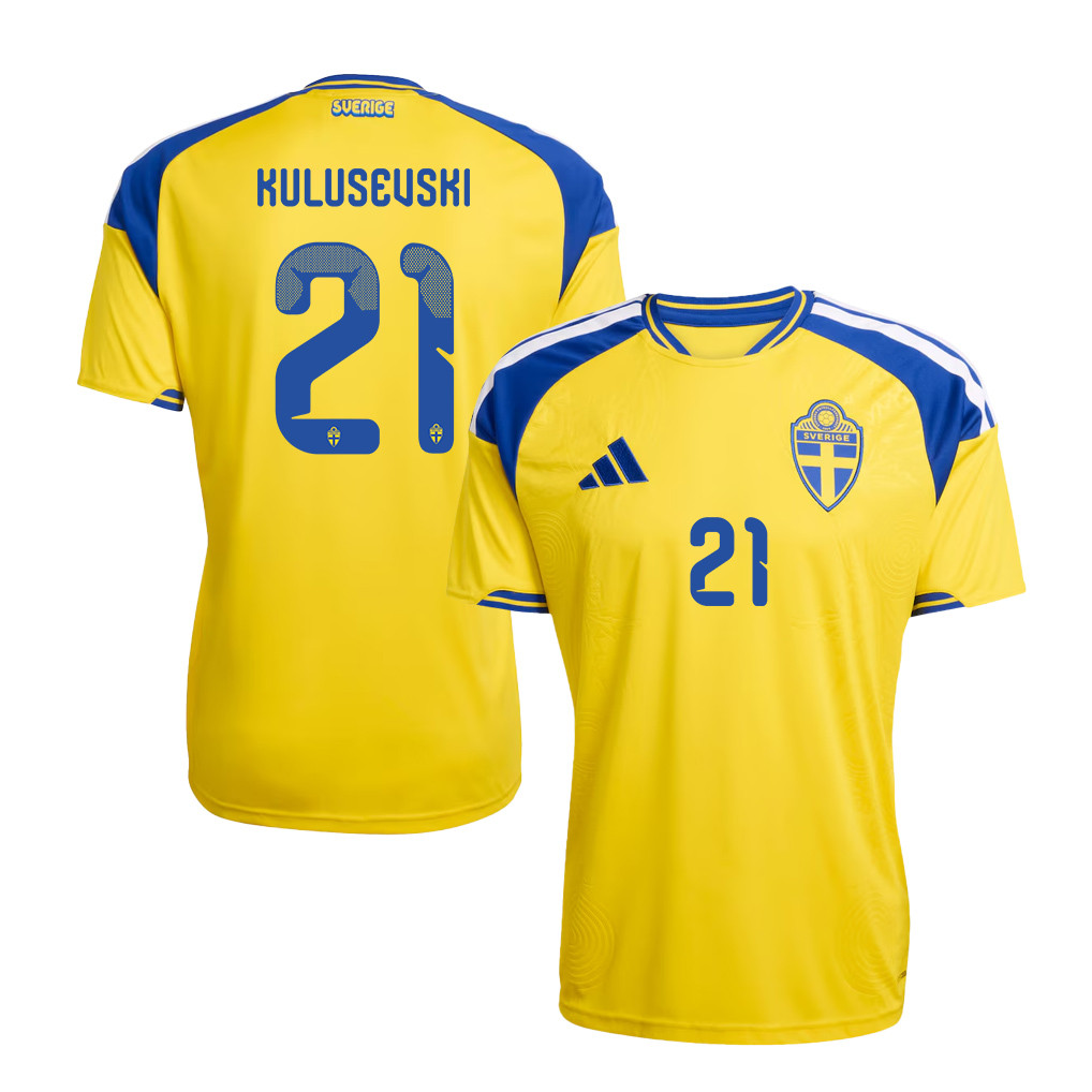 Dejan  Kulusevski 21 Sweden National Team 2026 Home Jersey - Yellow, Men - Jersey Teams