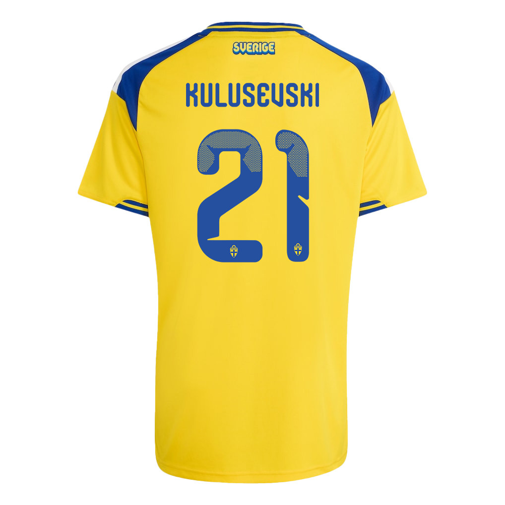 Dejan Kulusevski 21 Youth Sweden National Team 2026 Home Jersey - Yellow - Jersey Teams