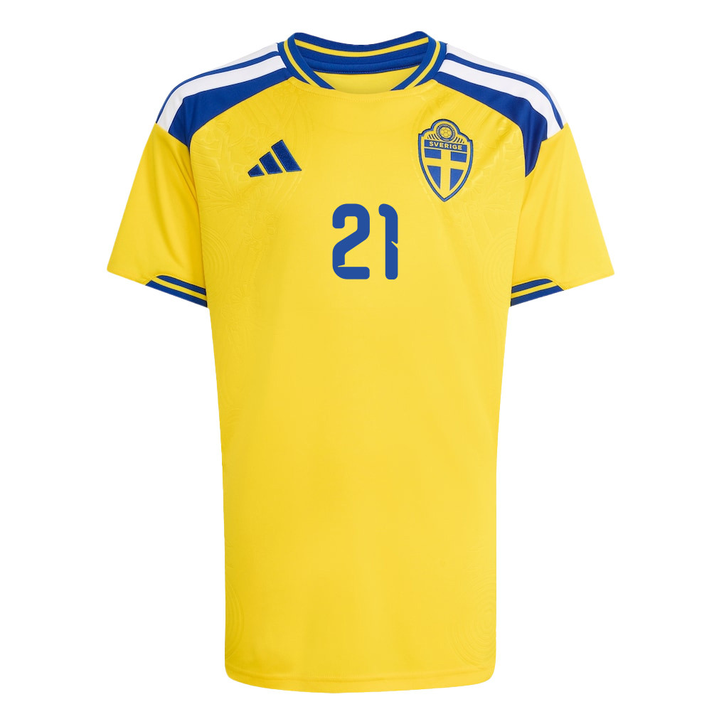 Dejan Kulusevski 21 Youth Sweden National Team 2026 Home Jersey - Yellow - Jersey Teams
