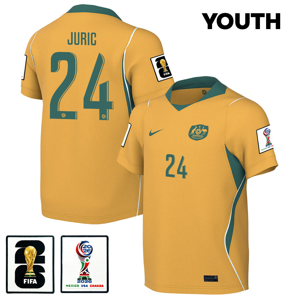 Deni Juric 24 Youth Australia National Team 2026 Home Jersey - Yellow - Jersey Teams