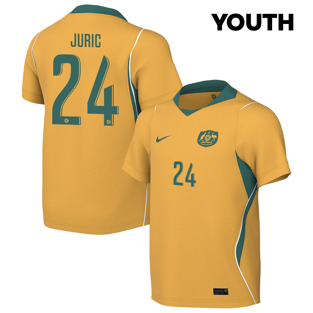 Deni Juric 24 Youth Australia National Team 2026 Home Jersey - Yellow - Jersey Teams