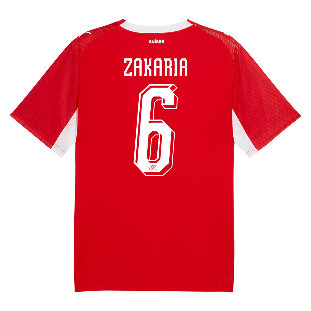 Denis Zakaria 6 Switzerland National Team 2026 x World Cup Patch Home Jersey - Red, Men - Jersey Teams