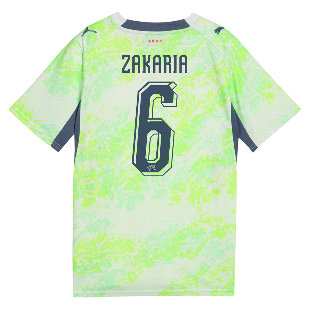 Denis Zakaria 6 Youth Switzerland National Team 2026 Away Jersey - Green - Jersey Teams