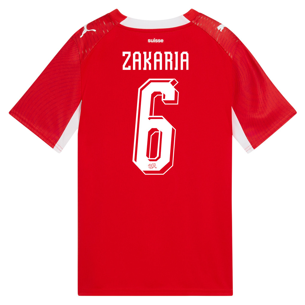 Denis Zakaria 6 Youth Switzerland National Team 2026 Home Jersey - Red - Jersey Teams