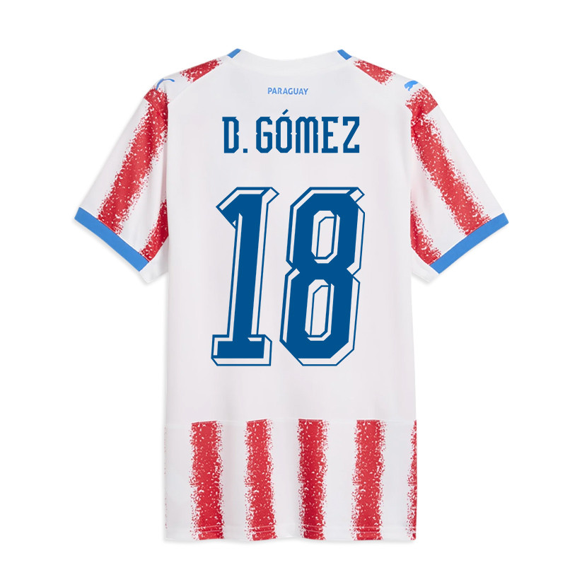 Diego Gómez 18 Youth Paraguay National Team 2026 Home Jersey - White/Red - Jersey Teams
