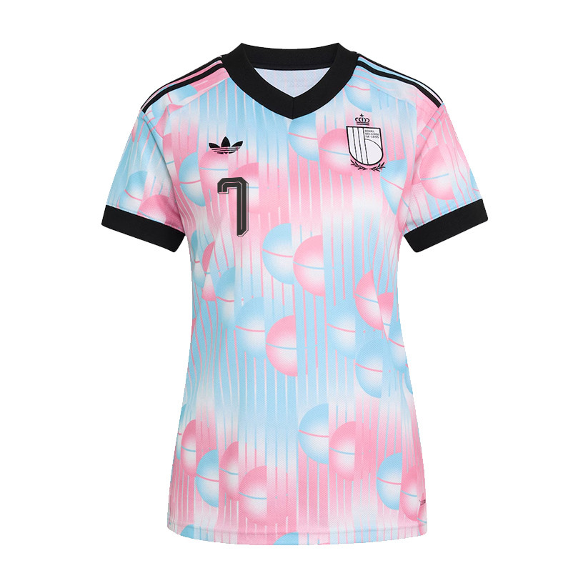 Diego Moreira 7 Women's Belgium National Team 2026 Away Jersey - Light Blue - Jersey Teams