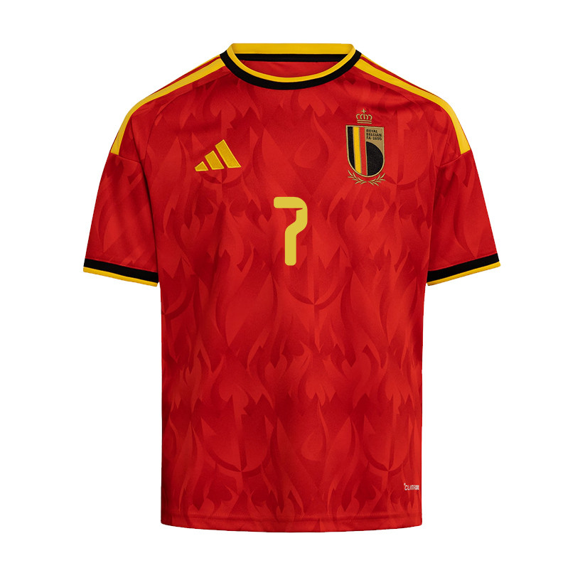 Diego Moreira 7 Youth Belgium National Team 2026 Home Jersey - Red - Jersey Teams