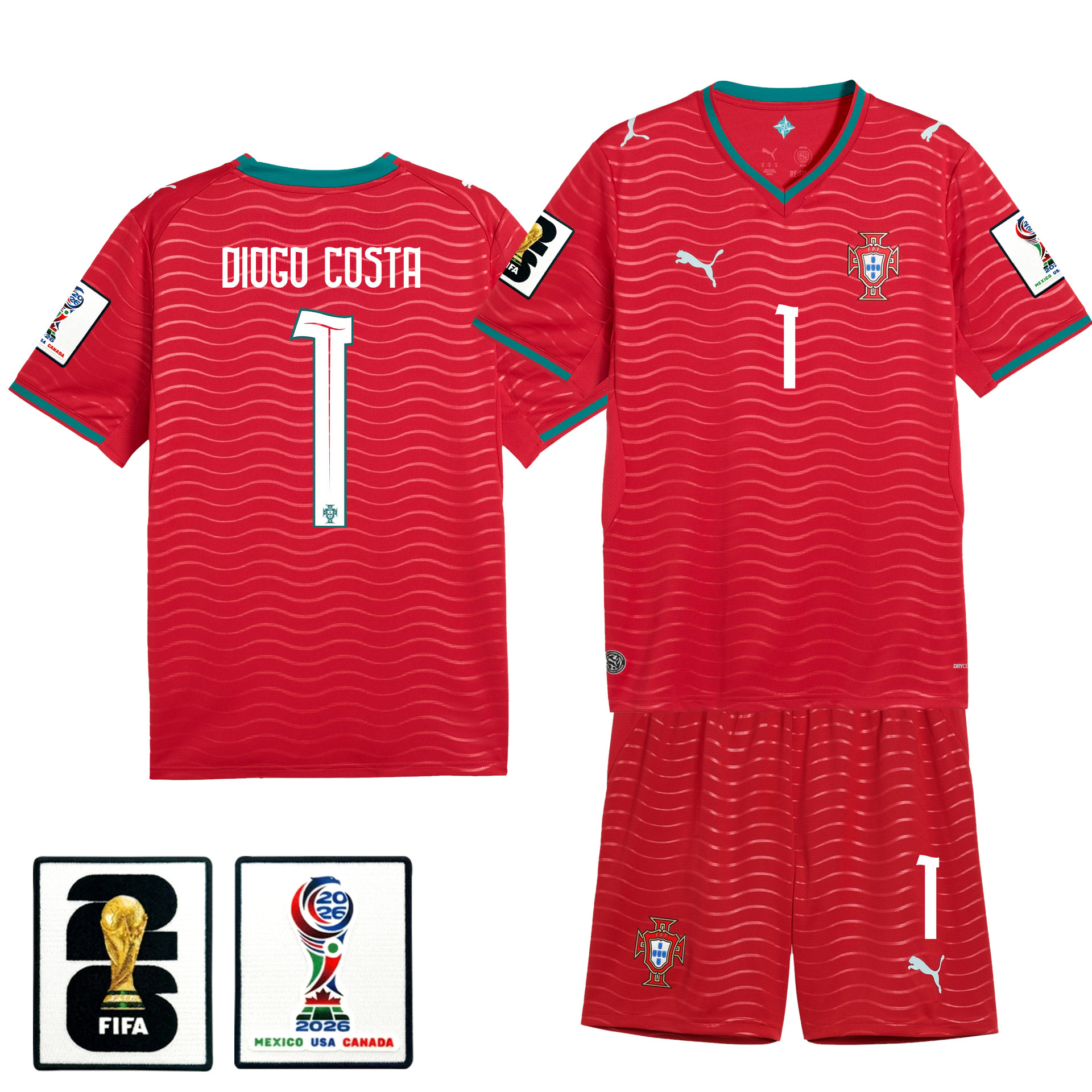 Diogo Costa 1 Portugal 2026 Home Men Jersey & Shorts Set – Red – Jersey Teams