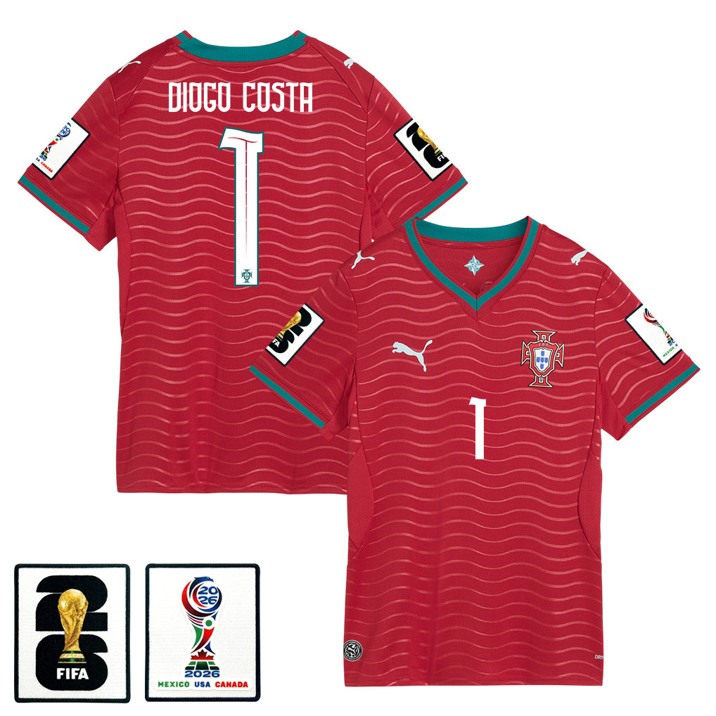 Diogo Costa 1 Women’s Portugal National Team 2026 Home Jersey – Red – Jersey Teams