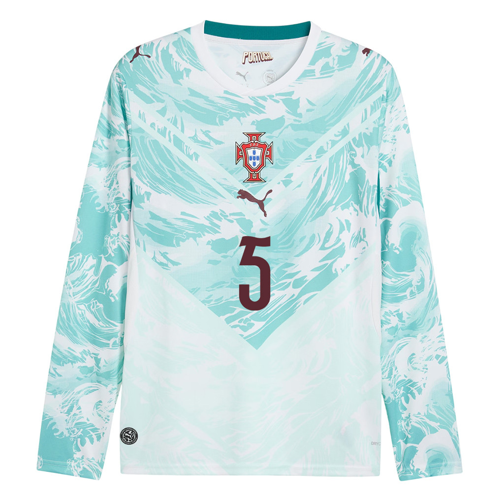 Diogo Dalot 5 Portugal National Team 2026 Away Long Sleeve Jersey - White - Jersey Teams