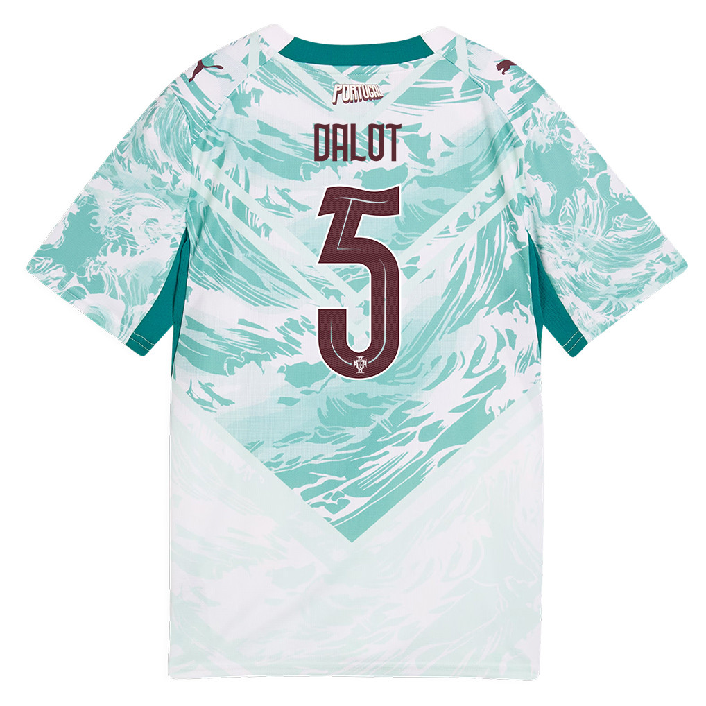 Diogo Dalot 5 Youth Portugal National Team 2026 Away Jersey - White - Jersey Teams