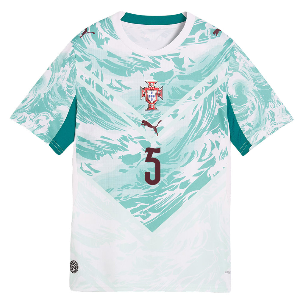 Diogo Dalot 5 Youth Portugal National Team 2026 Away Jersey - White - Jersey Teams
