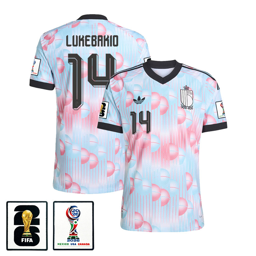 Dodi Lukebakio 14 Belgium National Team 2026 x World Cup Patch Away Jersey - Light Blue, Men - Jersey Teams