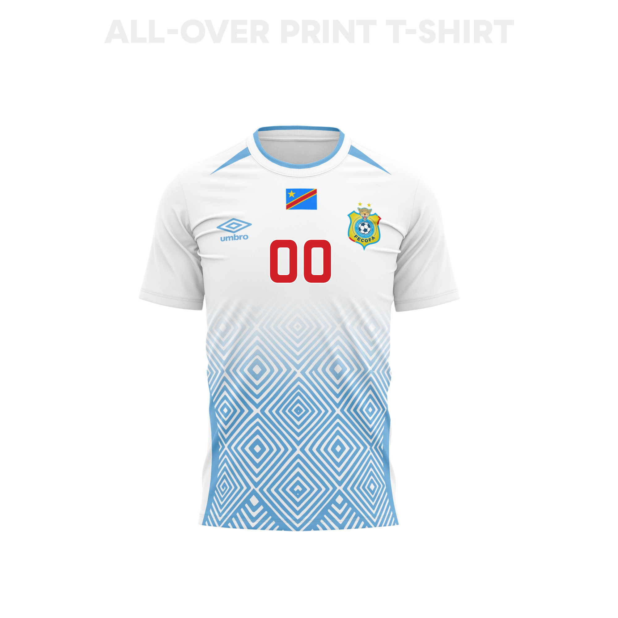 DR Congo 2026 Personalized Youth Away 3D T-shirt Fully Printed – White - Jersey Teams
