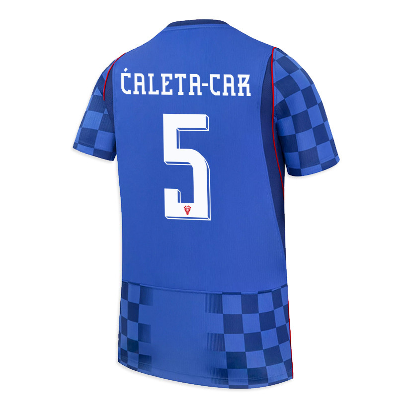 Duje Ćaleta-Car 5 Youth Croatia National Team 2026 Away Jersey - Blue - Jersey Teams