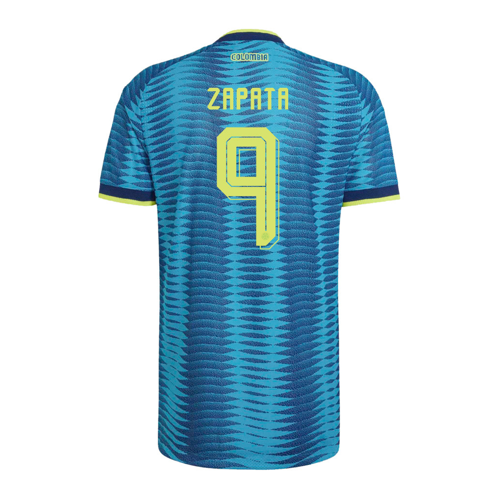 Duván Zapata 9 Colombia National Team 2026 x World Cup Patch Away Jersey - Turquoise, Men - Jersey Teams
