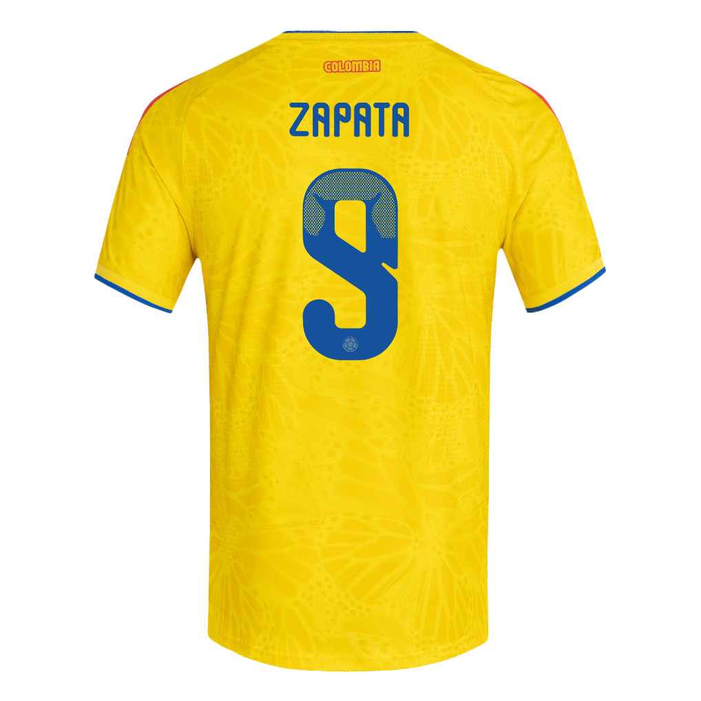 Duván Zapata 9 Colombia National Team 2026 x World Cup Patch Home Jersey - Yellow, Men - Jersey Teams