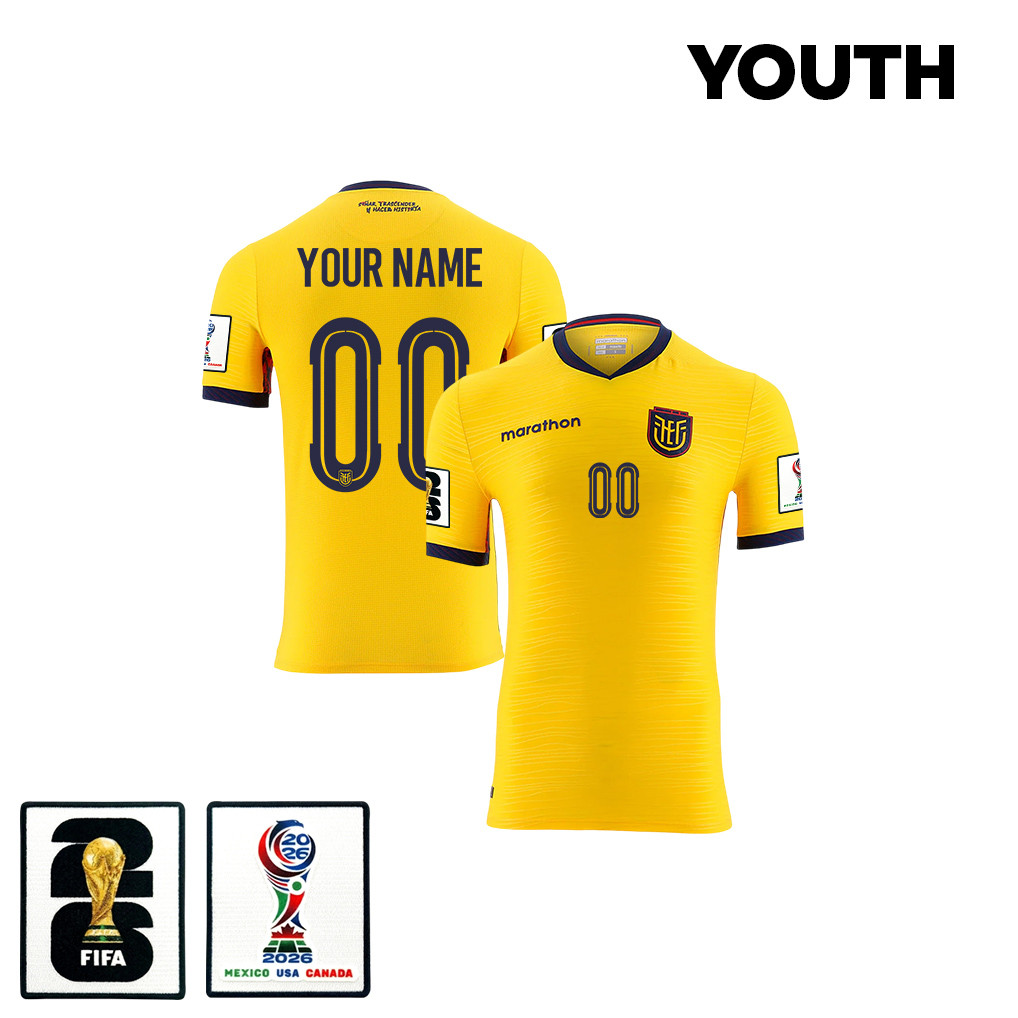 Ecuador National Team 2026 Youth Personalized Home Jersey - Yellow - Jersey Teams