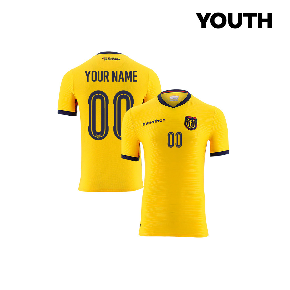 Ecuador National Team 2026 Youth Personalized Home Jersey - Yellow - Jersey Teams