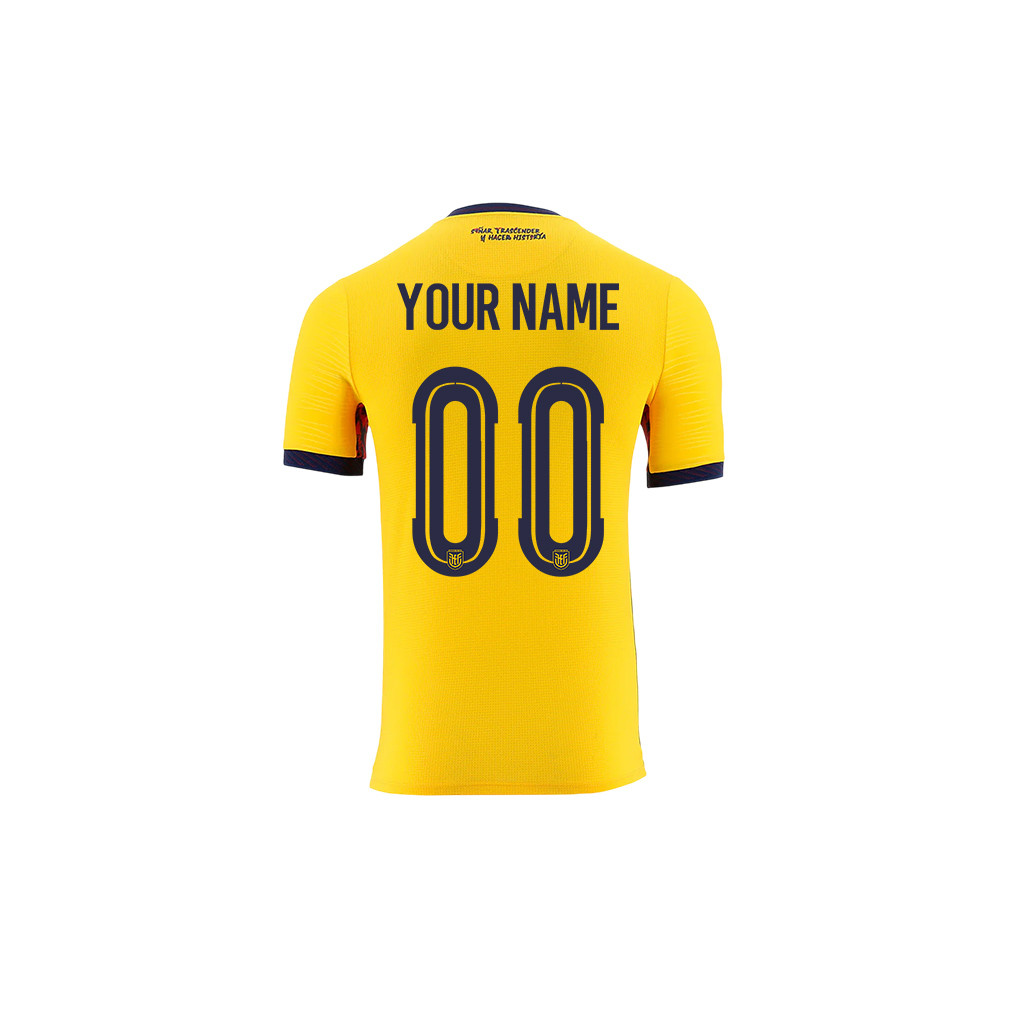 Ecuador National Team 2026 Youth Personalized Home Jersey - Yellow - Jersey Teams