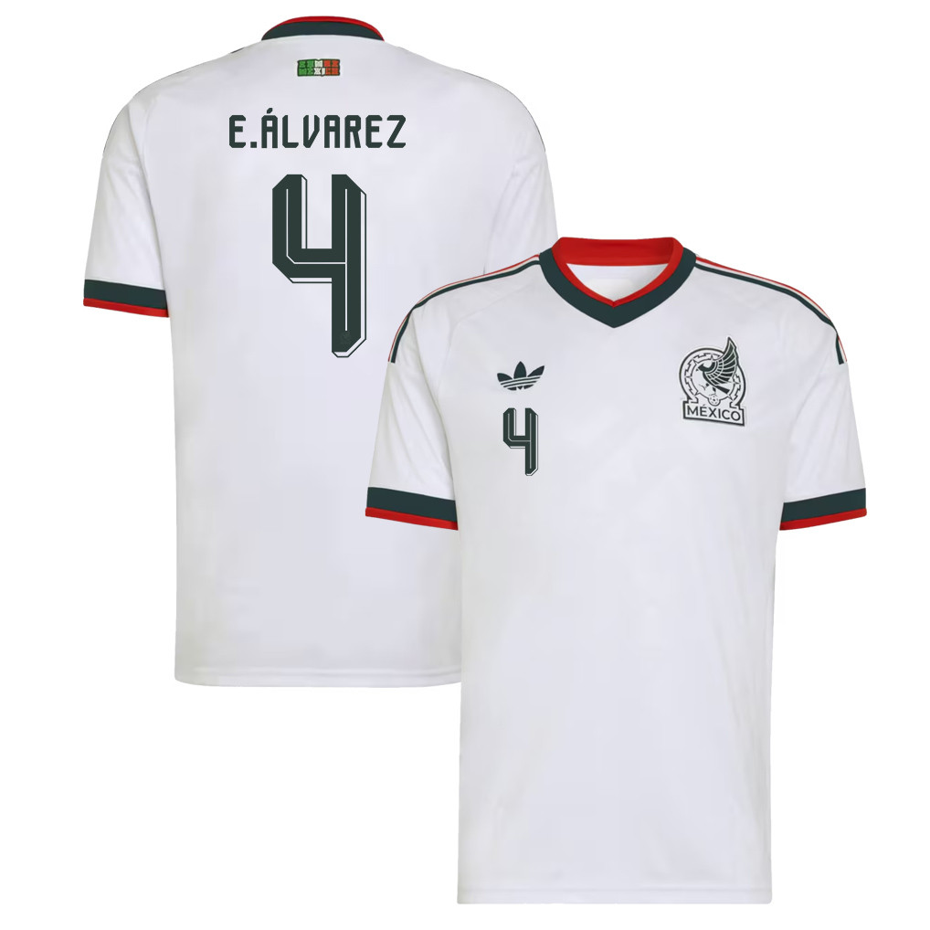 Edson Álvarez 4 Mexico National Team 2026 Away Jersey - White, Men - Jersey Teams
