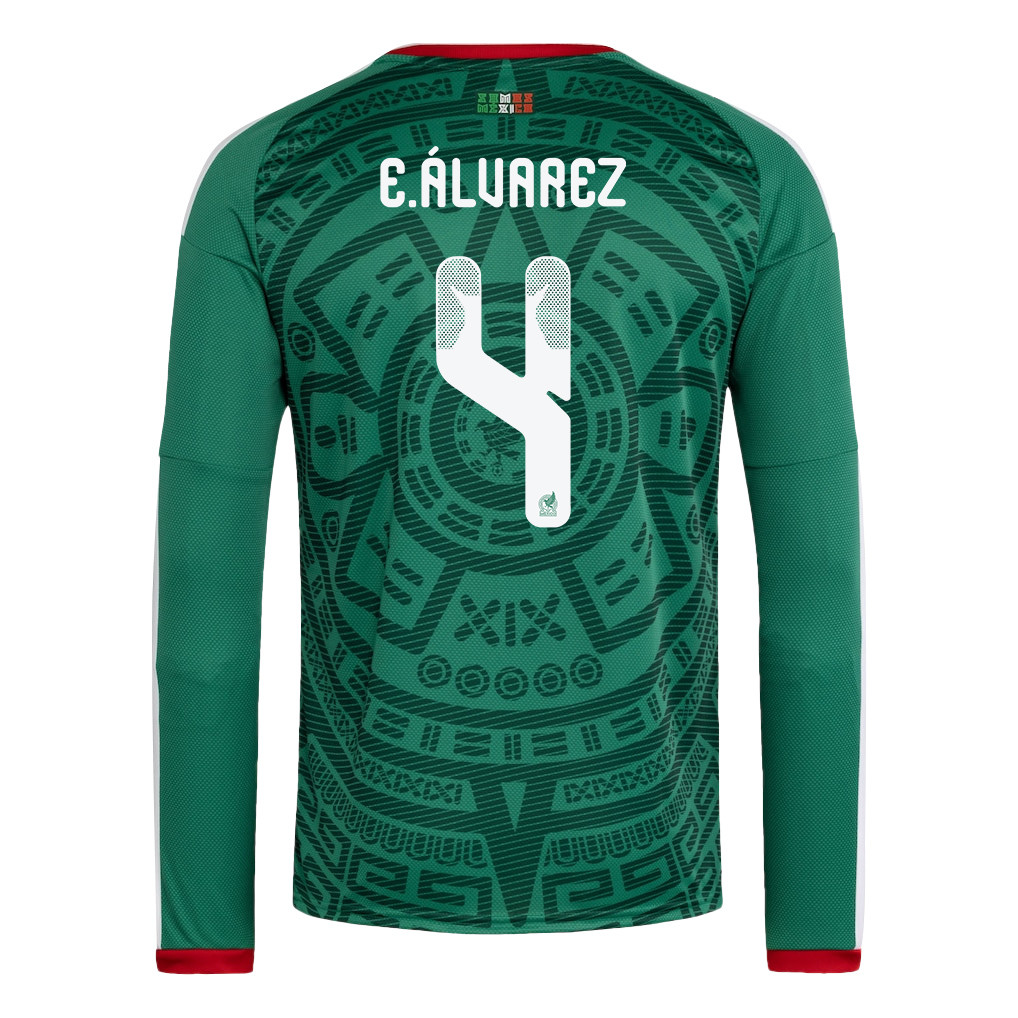 Edson Álvarez 4 Mexico National Team 2026 Home Long Sleeve Jersey - Green - Jersey Teams