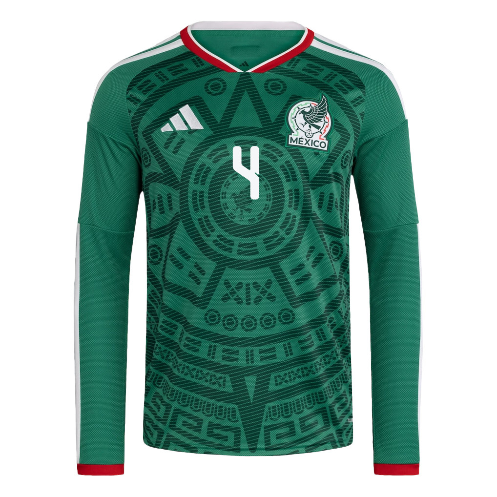 Edson Álvarez 4 Mexico National Team 2026 Home Long Sleeve Jersey - Green - Jersey Teams