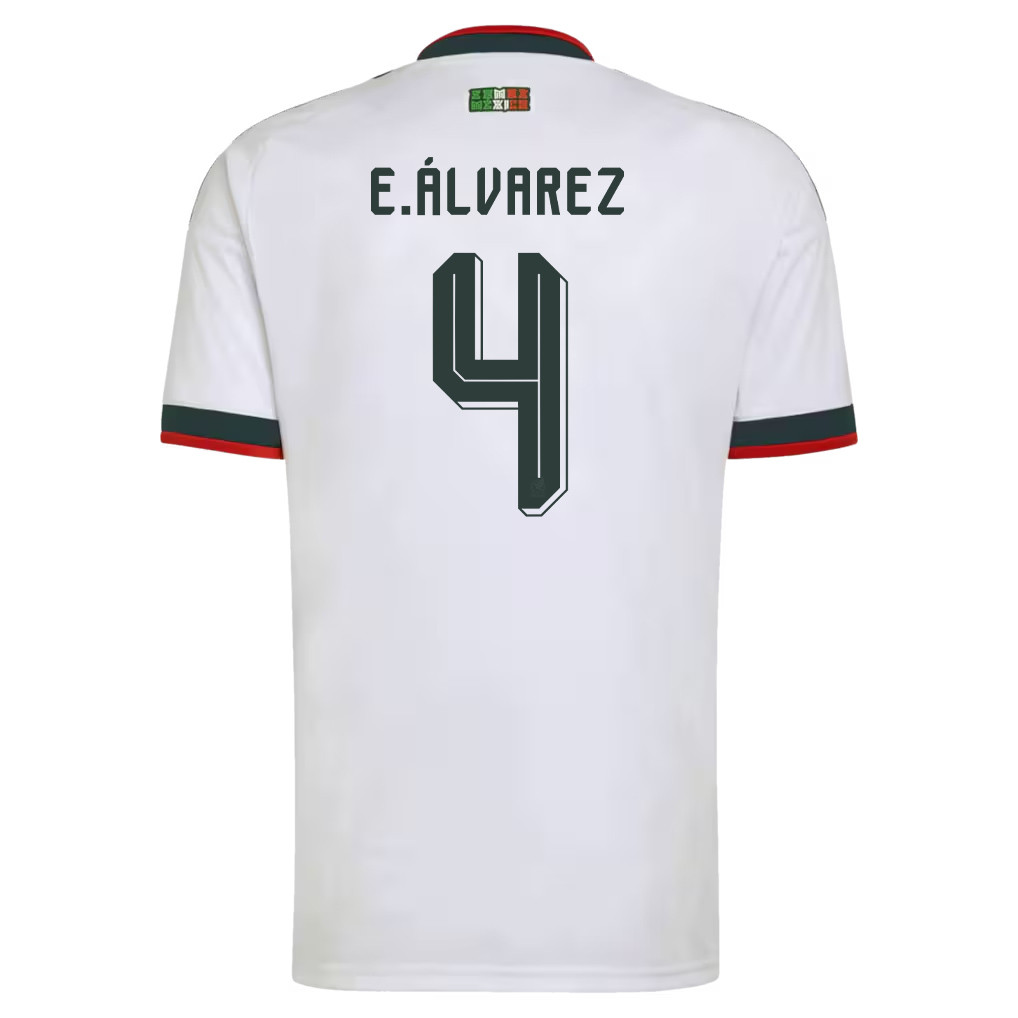 Edson Álvarez 4 Mexico National Team 2026 x World Cup Patch Away Jersey - White, Men - Jersey Teams