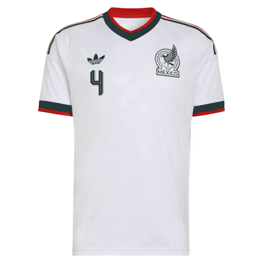 Edson Álvarez 4 Mexico National Team 2026 x World Cup Patch Away Jersey - White, Men - Jersey Teams