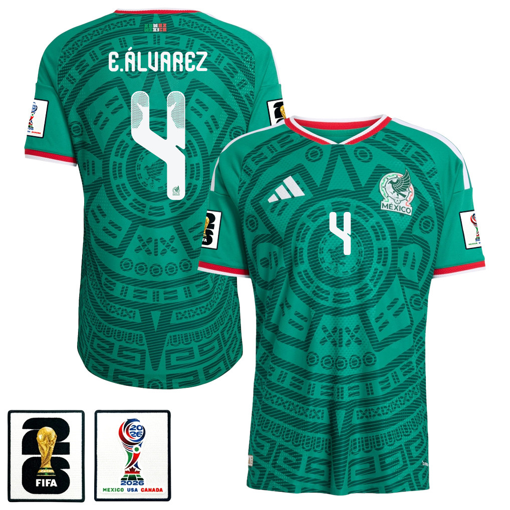 Edson Álvarez 4 Mexico National Team 2026 x World Cup Patch Home Jersey - Green, Men - Jersey Teams