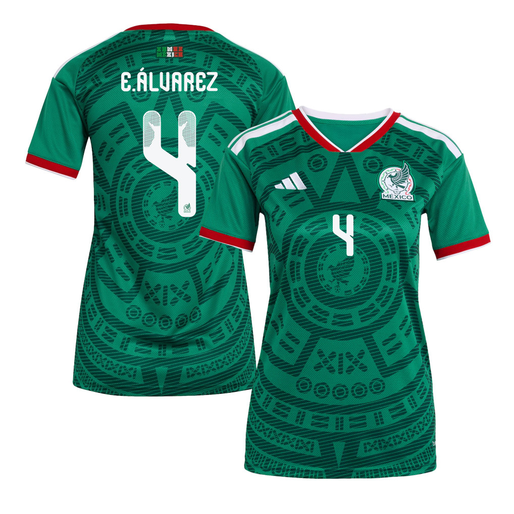 Edson Álvarez 4 Women's Mexico National Team 2026 Home Jersey - Green - Jersey Teams