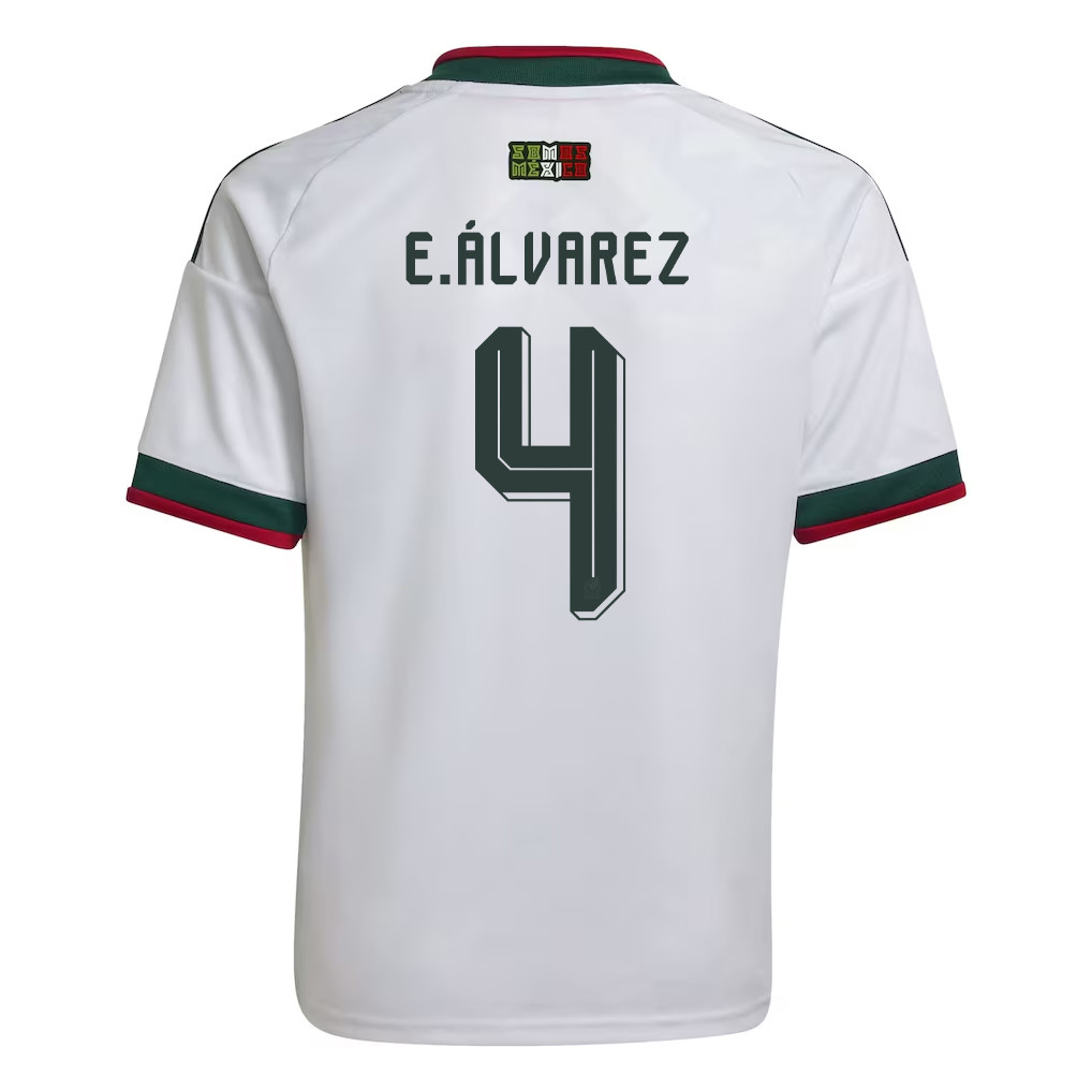 Edson Álvarez 4 Youth Mexico National Team 2026 Away Jersey - White - Jersey Teams