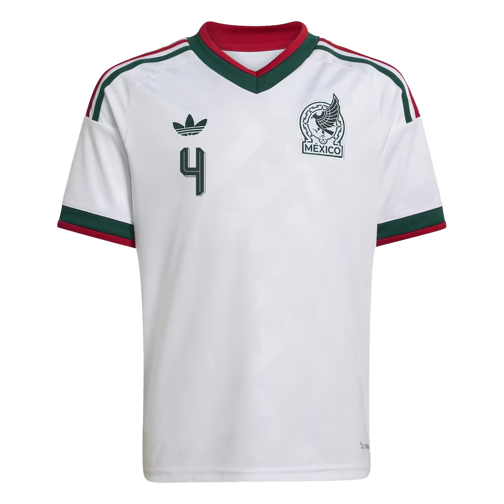 Edson Álvarez 4 Youth Mexico National Team 2026 Away Jersey - White - Jersey Teams