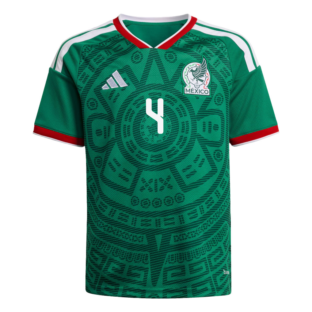 Edson Álvarez 4 Youth Mexico National Team 2026 Home Jersey - Green - Jersey Teams