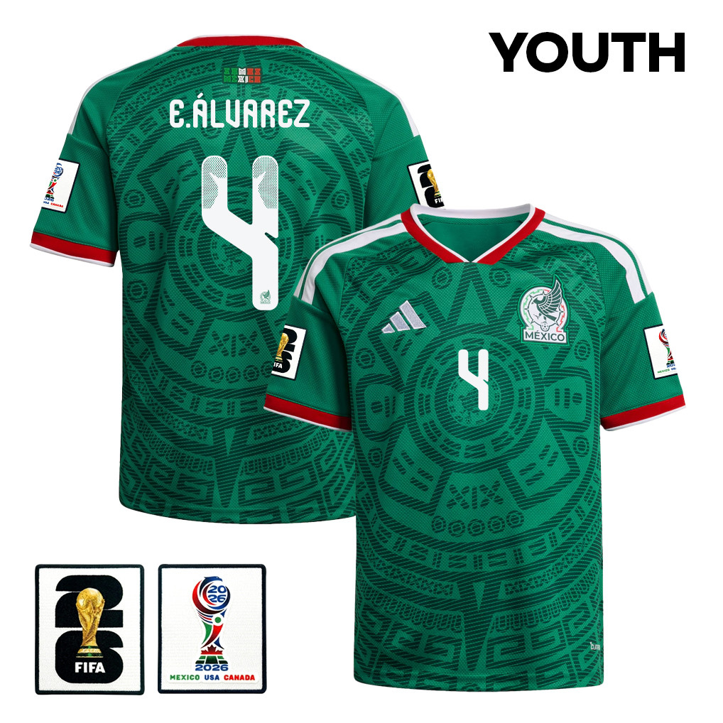 Edson Álvarez 4 Youth Mexico National Team 2026 Home Jersey - Green - Jersey Teams
