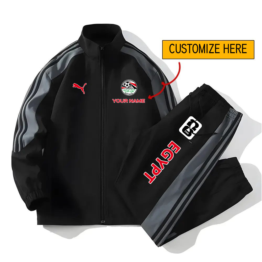 Egypt World Cup 2026 Sportswear Set – Jacket & Pants – Customized Name – Jersey Teams